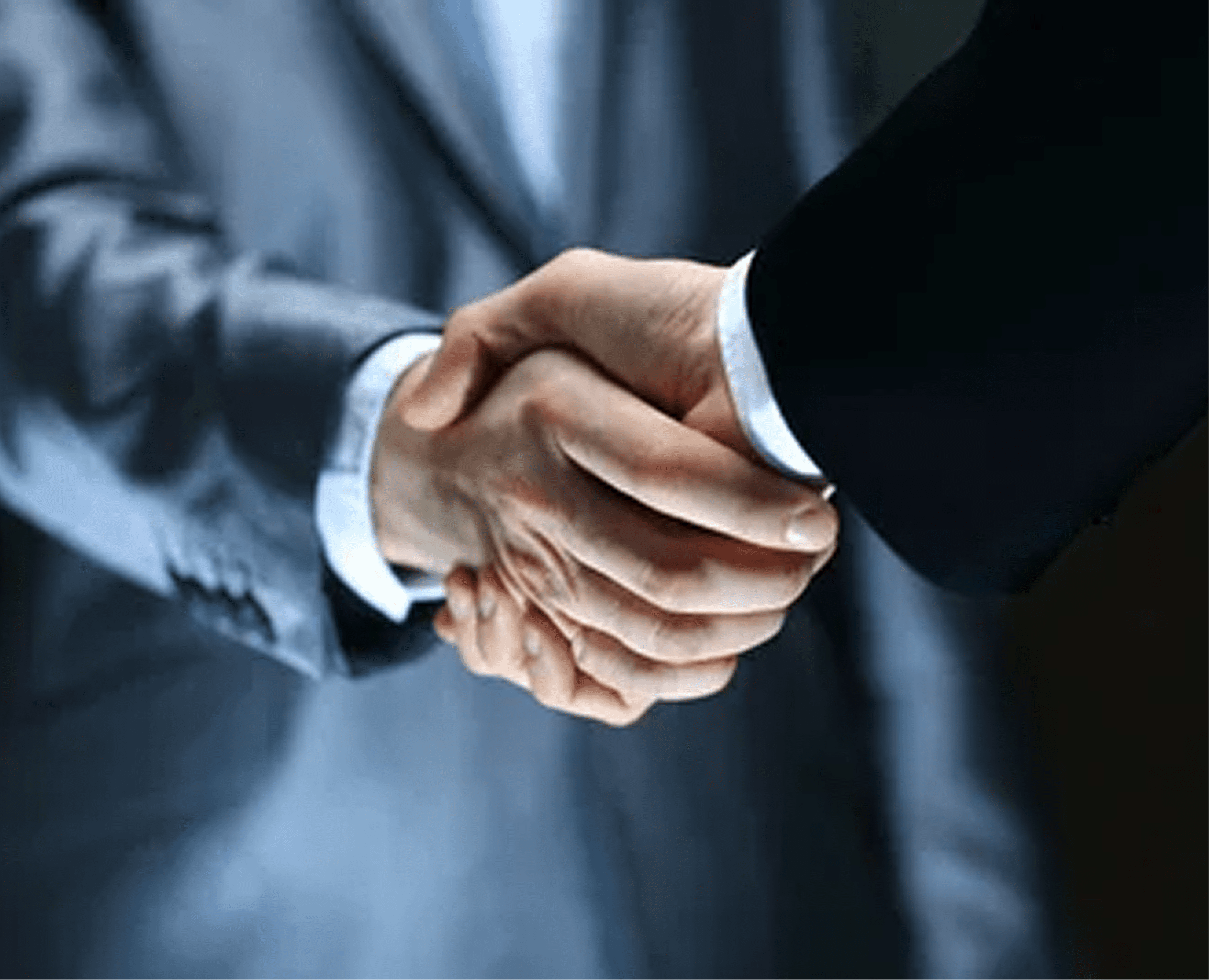Business handshake between two people